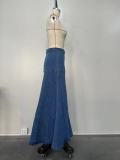 Women Denim Long Skirt