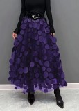 Women Retro Polka Dot Mesh Skirt