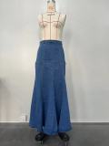Women Denim Long Skirt