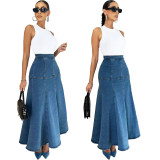 Women Denim Long Skirt