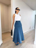 Women Denim Long Skirt