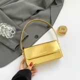 Mirrored Patent Leather Crossbody Bag Women's Armpit Square Bag