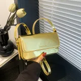 Mirrored Patent Leather Crossbody Bag Women's Armpit Square Bag