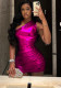 Women One-shoulder Pleated Sexy Dress