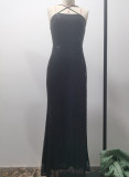 Summer sequined sleeveless slit sequin evening dress