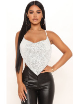 Spring Summer Sexy Strap Backless Sequins Camisole Female