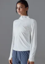 Women yoga summer UV protection breathable hooded sun protection Top