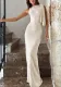 Women French Asymmetric Off-shoulder Lace-Up Bodycon Dress