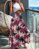 Summer Fashion High Waist Printed Women's Long Skirts