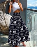 Summer Fashion High Waist Printed Women's Long Skirts