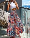 Summer Fashion High Waist Printed Women's Long Skirts
