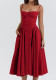 Fashionable Sexy Solid Color Strap A-line Dress