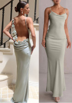 Women Summer Floral Decoration Backless Strap Dress
