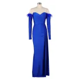 Women's Slit Long Sleeves Evening Dress