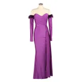 Women's Slit Long Sleeves Evening Dress