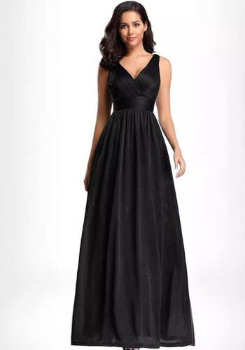 Elegant Sexy V-Neck Low Back Evening Dress Formal Party Gown