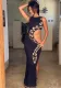 Summer Round Neck Sleeveless Snake Print Hollow Split Long Dress