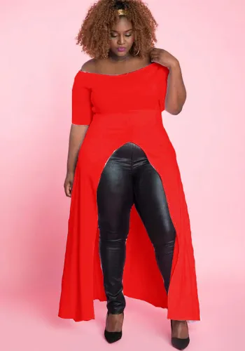 Plus Size Women Casual Short Sleeve Long Top Dress