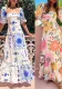 Women Casual Off Shoulder Printed lantern sleeve dress