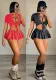 Women Short Sleeve Crop Top and Mini Skirt Two-piece Set (include Underwear ）