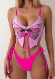Women Bikini Butterfly Print Sexy Backless Two Pieces swimwear