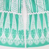 Printed Halter Strapless Top Loose Wide Leg Pants Two-Piece Set