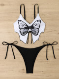 Women Bikini Butterfly Print Sexy Backless Two Pieces swimwear