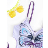 Women Bikini Butterfly Print Sexy Backless Two Pieces swimwear