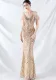 Strap V-Neck Feather Formal Party Evening Dress