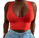 Summer Sexy Sleeveless Solid Color Vest Top