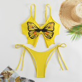 Women Bikini Butterfly Print Sexy Backless Two Pieces swimwear