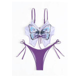 Women Bikini Butterfly Print Sexy Backless Two Pieces swimwear