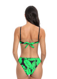 Fashion Sexy Low Back Two Pieces Bikini Tassels Cover Up Three-Piece Swimsuit