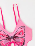 Women Bikini Butterfly Print Sexy Backless Two Pieces swimwear