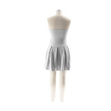 Women Summer Solid Strapless Dress