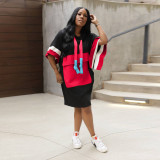 Summer Hooded Loose Bat Short Sleeve Casual Dress