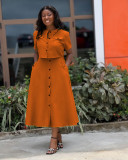 Women Summer Chic Round Neck Short Sleeve Top and Button Skirt Two-piece Set