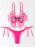 Women Bikini Butterfly Print Sexy Backless Two Pieces swimwear