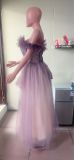 Purple Evening Dress Summer Women Off Shoulder Elegant Chic Long Cantata Dress（Processing time need 3-6 days）