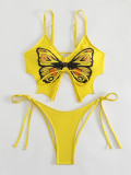 Women Bikini Butterfly Print Sexy Backless Two Pieces swimwear