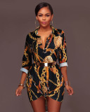 Fashionable Print Casual Women's Shirt Dress