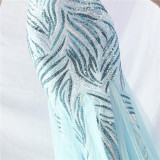 Sequin Mesh Patchwork Strapless Mermaid Evening Dress