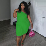 Women's Sexy Slash Shoulder Solid Color Slim Bodycon Dress