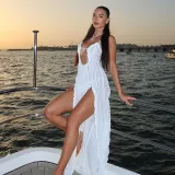 Women Summer sexy slit suspender dress