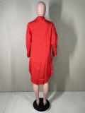 Women's nightclub low cut deep v sexy solid color dress
