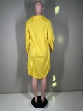 Women's nightclub low cut deep v sexy solid color dress