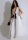 Women Sexy bow sleeveless dress and wide leg pants two-piece set