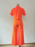 Women Summer Ladies Short Sleeve Chic Fashion Casual Women Two-Piece Pants Set