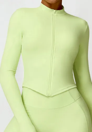 Quick Dry Fitness Top Women's Zipper Outdoor Running Sports Tight Fitting Long Sleeve Yoga Jacket