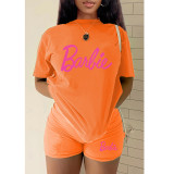 Women printed short-sleeved T-shirt And shorts two-piece set